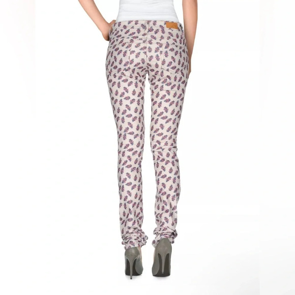 ISABEL MARANT ETOILE Floral Print Corduroy Pants Y2K Low Rise US 6 Purple Luxury - Picture 3 of 12